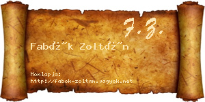 Fabók Zoltán névjegykártya